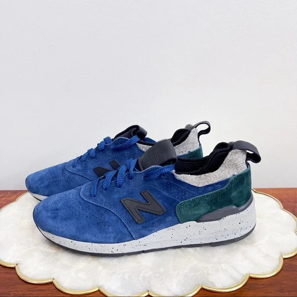 New Balance x Woolrich Mens Blue Green Gray Suede Sneakers M997HC2 Sz 9.5 D